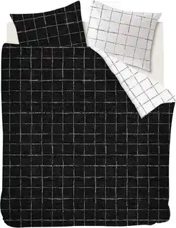 Bol.com At home by beddinghouse checked dekbedovertrek - lits-jumeaux - 240x200/220 cm - zwart/wit aanbieding