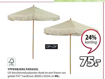 Jysk YPPENBJERG PARASOL Ø200 x H234 cm aanbieding