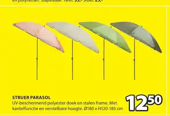 Jysk STRUER PARASOL Ø180 x H120-185 cm aanbieding