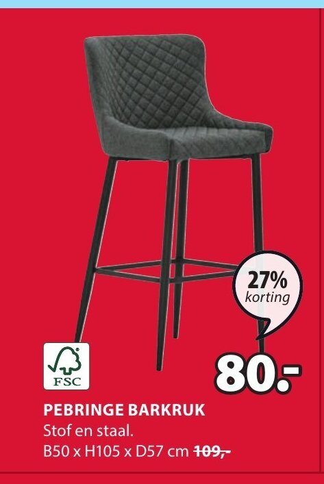Jysk PEBRINGE BARKRUK aanbieding