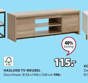 Jysk HASLUND TV-MEUBEL B138 x H48 x D38 cm aanbieding