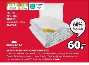 Jysk KRONBORG BEERENBERG SYNTHETISCH DEKBED aanbieding