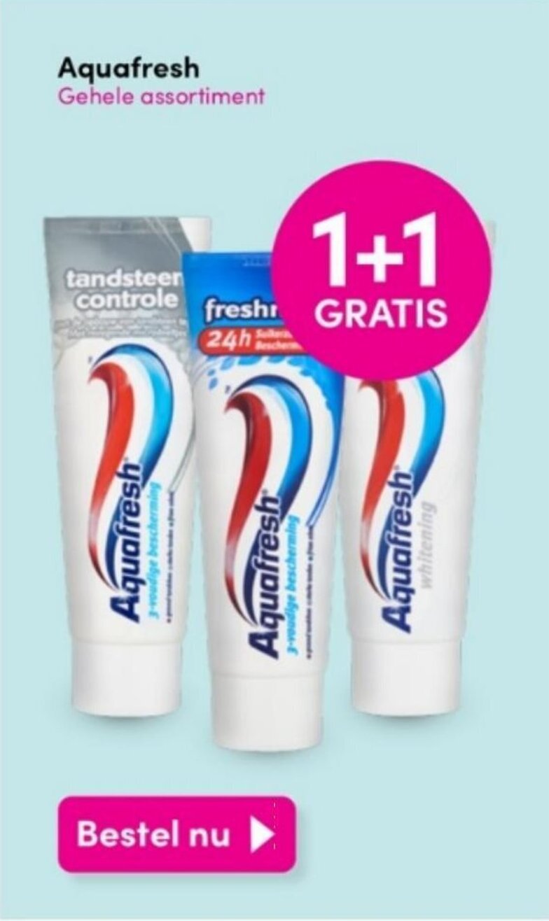 DA Aquafresh Gehele assortiment aanbieding