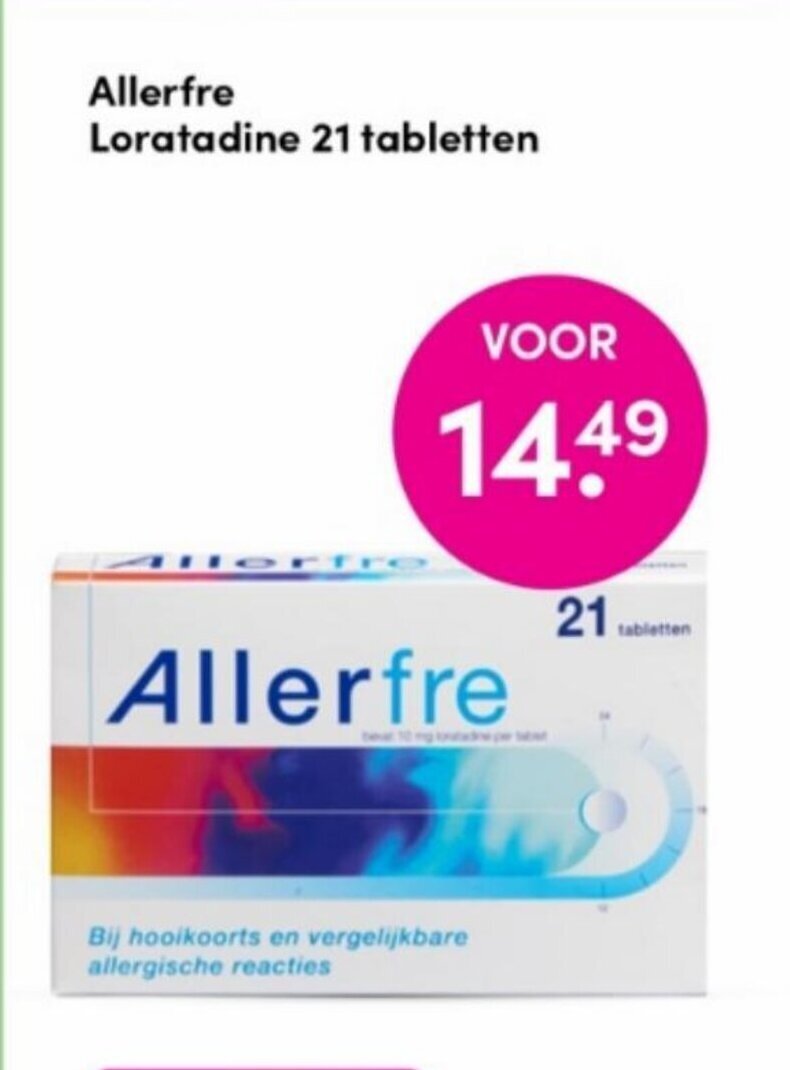 DA Allerfre Loratadine 21 tabletten aanbieding