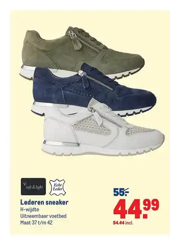 Makro Lederen sneaker aanbieding