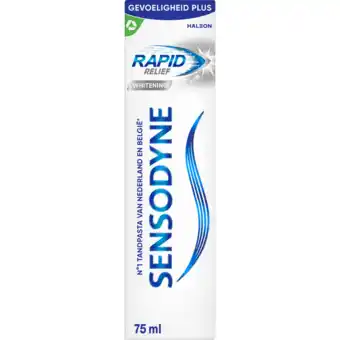 Jumbo Sensodyne rapid relief whitening tandpasta voor gevoelige tanden 75ml aanbieding