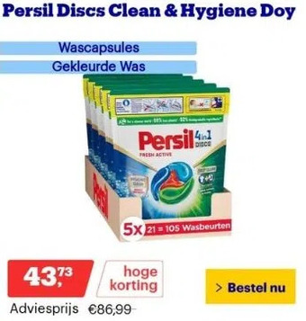 Bol.com Persil discs clean & hygiene doy aanbieding