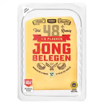 Jumbo Jumbo gouda holland jong belegen kaas 48+ plakken 190g aanbieding