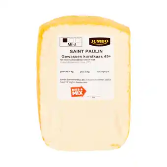 Jumbo Jumbo saint paulin gewassen korstkaas 45+ mild 115g aanbieding