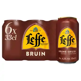 Jumbo Leffe bruin belgisch abdijbier blikken 6 x 33cl aanbieding