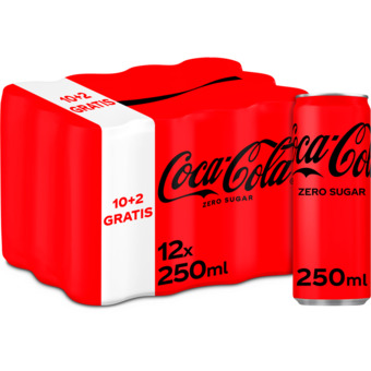 Jumbo Coca-cola zero sugar 10+2 gratis 12 x 250ml aanbieding