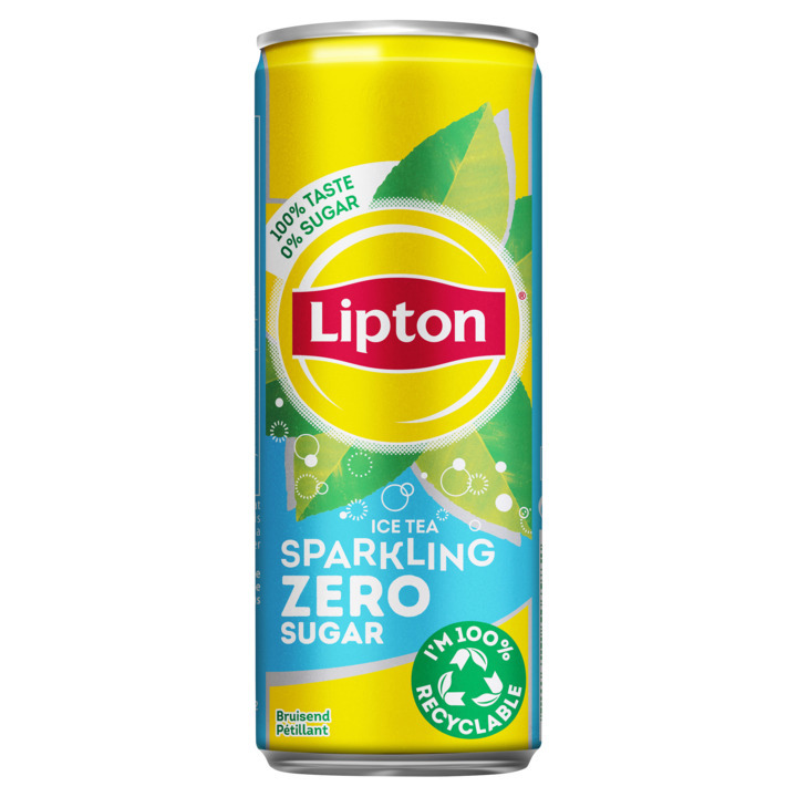 Lipton ice tea sparkling zero zero sugar 250ml aanbieding bij Jumbo