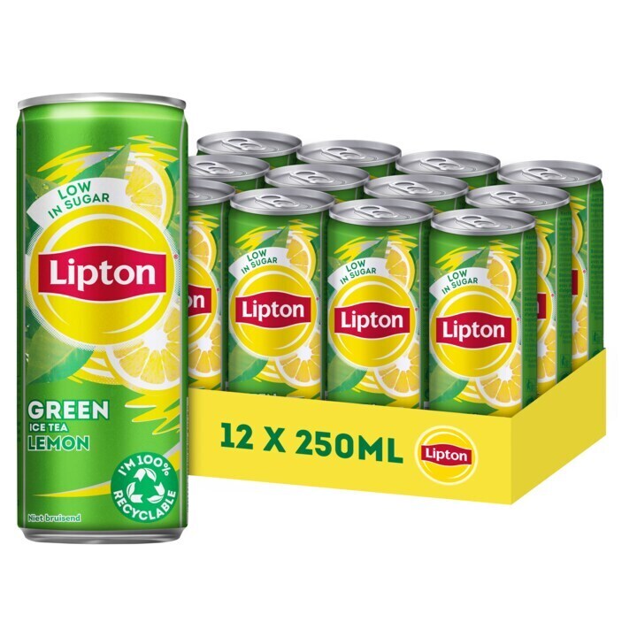 Lipton ice tea green lemon 12 x 250ml aanbieding bij Jumbo