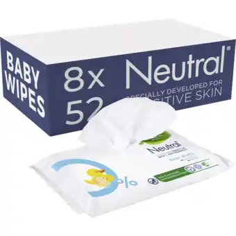 Jumbo Neutral 0% baby wipes parfumvrij 8 x 52 stuks aanbieding