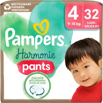 Jumbo Pampers harmonie pants maat 4, 32 luierbroekjes, 9kg-15kg aanbieding