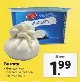 Lidl BURRATA 125 gram aanbieding