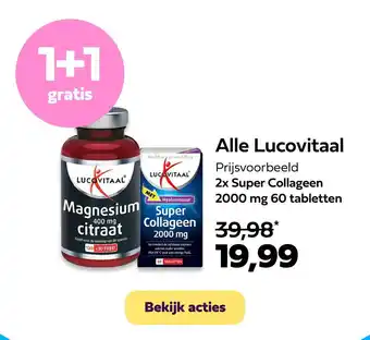 Plein.nl Alle Lucovitaal 2x Super Collageen 2000 mg 60 tabletten aanbieding