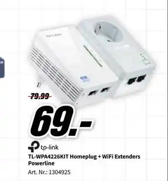 MediaMarkt Tp-link tl-wpa4226kit homeplug + wifi extenders powerline aanbieding