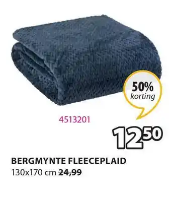 Jysk Bergmynte fleeceplaid 130x170 cm aanbieding