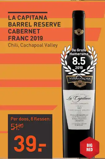 Gall & Gall La Capitana Barrel Reserve Cabernet Franc 2019 6*750ml aanbieding