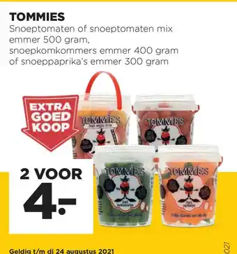 Jumbo Tommies snoeptomaten of snoeptomaten mix, snoepkomkommers of snoeppaprika's aanbieding