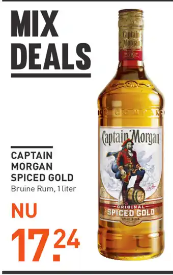 Gall & Gall Captain Morgan Original Spiced gold 1L aanbieding