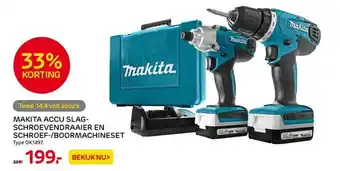 Praxis Makita accu slagschroevendraaier en schroef--boormachineset aanbieding