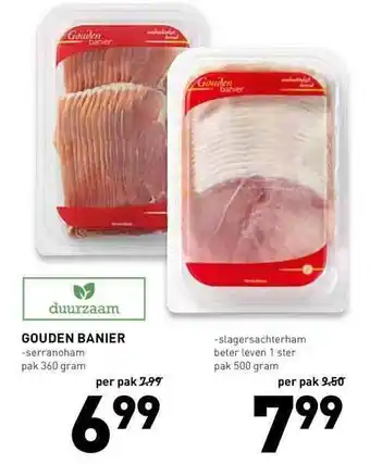 De Kweker Gouden banier serranoham of slagersachterham aanbieding