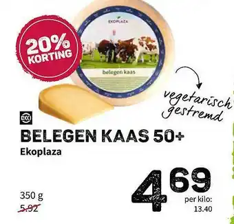 Ekoplaza Belegen kaas 50+ ekoplaza 350 gram aanbieding