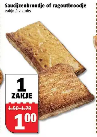 Poiesz Saucijzenbroodje of ragoutbroodje aanbieding