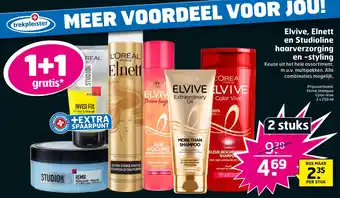 Trekpleister Elvive, Elnett en Studioline haarverzorging en -styling aanbieding