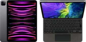 Coolblue Apple ipad pro (2022) 11 inch 256gb wifi + 5g space gray + magic keyboard aanbieding