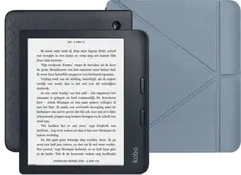 Coolblue Kobo libra 2 zwart + sleep cover blauw aanbieding