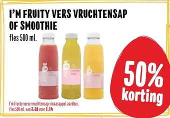 Boon`s Markt I'm Fruity Vers Vruchtensap Of Smoothie 500ml aanbieding