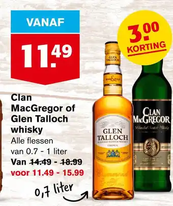 Hoogvliet Clan macgregor of glen talloch whisky aanbieding