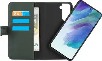 Coolblue Bluebuilt samsung galaxy s21 fe 2-in-1 case leer groen aanbieding