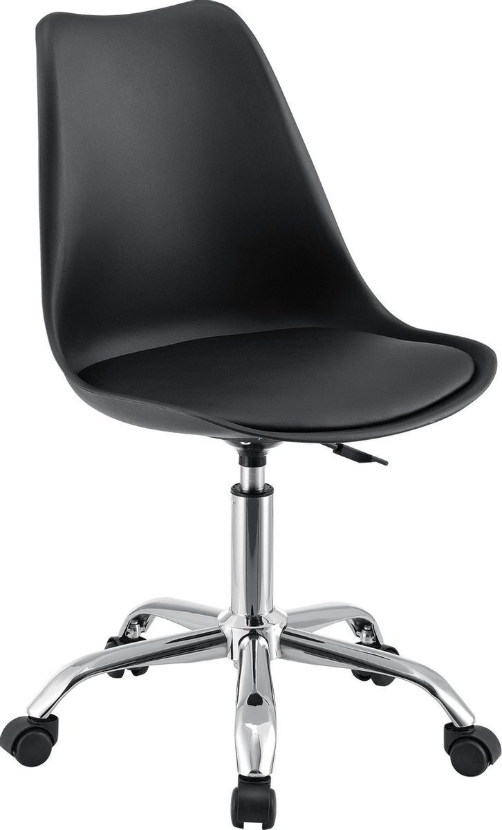 Bol.com Bureaustoel atherton op wielen 83-93x48x55 cm zwart aanbieding