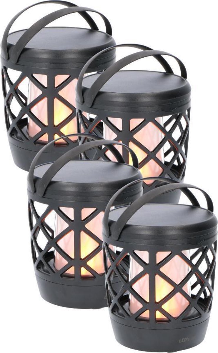 Bol.com Proventa solar 3in1 led tuinfakkel - hang- en tafellamp & lantaarn in 1 - 4 stuks aanbieding