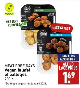 ALDI MEAT FREE DAYS VEGAN FALAFEL of balletjes 200 g aanbieding