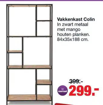 Budget Home Store Vakkenkast Colin 84x35x188 cm aanbieding