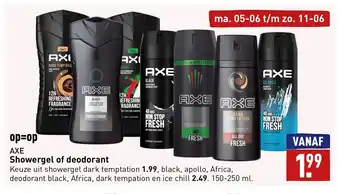 ALDI AXE Showergel of deodorant aanbieding