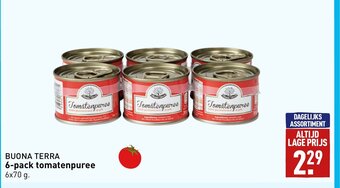 ALDI BUONA TERRA 6-pack tomatenpuree 6x70 g. aanbieding