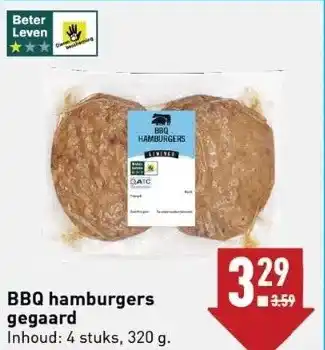 ALDI Bbq hamburgers gegaard inhoud: 4 stuks, 320 g. aanbieding