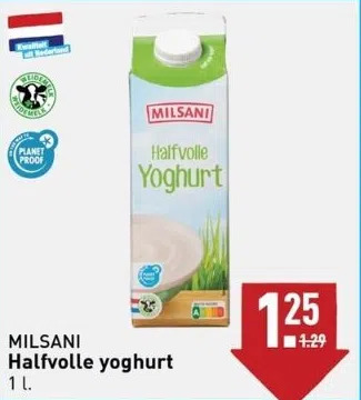 ALDI Milsani halfvolle yoghurt aanbieding