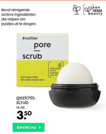 HEMA #nofilter Gezichtsscrub aanbieding