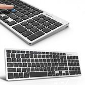Bol.com Trendfield draadloos toetsenbord - bluetooth keyboard - stille toetsen - oplaadbaar - qwerty - space grey aanbieding