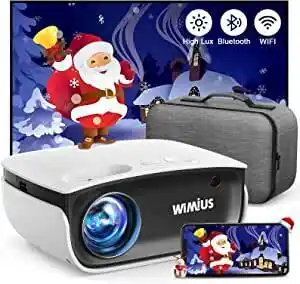 Amazon Wimius s25 7000 lumen mini wifi bluetooth beamer support 1080p full hd 4k video home theater projector, -50% zoom, compatibel aanbieding