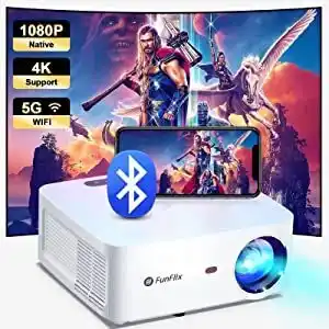 Amazon Beamer, full hd 5g wifi bluetooth beamer, 15000 lumen beamer 300 inch display, native 1080p led home theater beamer ondersteu aanbieding