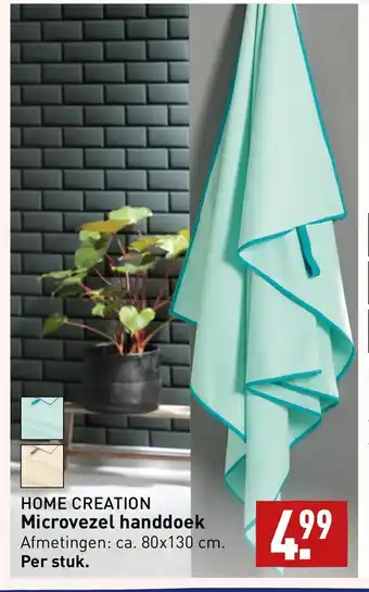 ALDI HOME CREATION Microvezel handdoek 80x130 cm. aanbieding