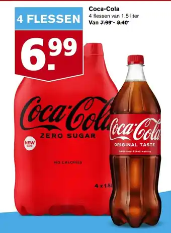 Hoogvliet Coca-Cola 4 flessen van 1.5 liter aanbieding